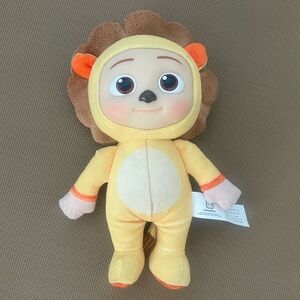 Cocomelon JJ Lion Costume Cat 10" Yellow Plush Doll Soft Toy Plastic Face